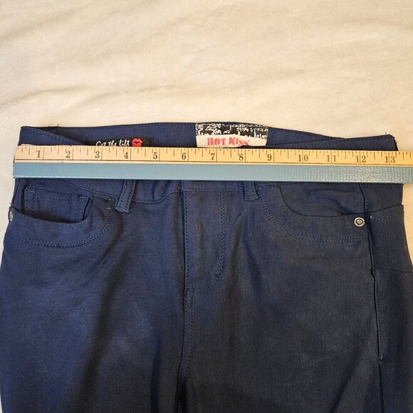 Juniors Slim Fit Navy Blue Pants By Hot Kiss Stretchy Denim Size 5 Casual - Picture 10 of 14